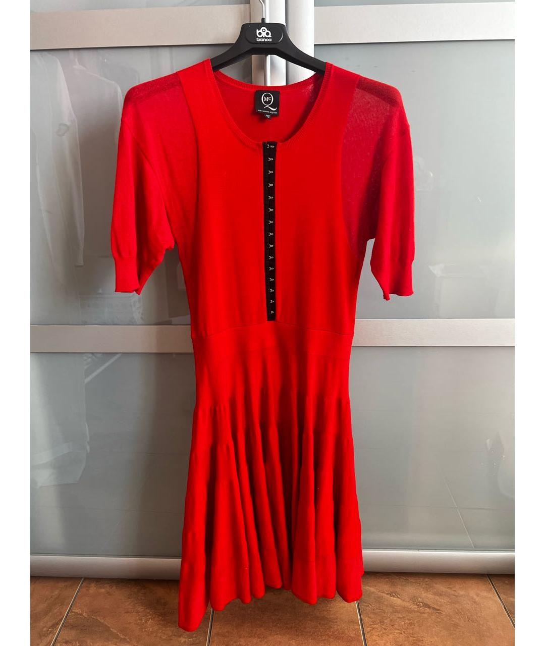 MCQ ALEXANDER MCQUEEN Красное шерстяное платье, фото 4