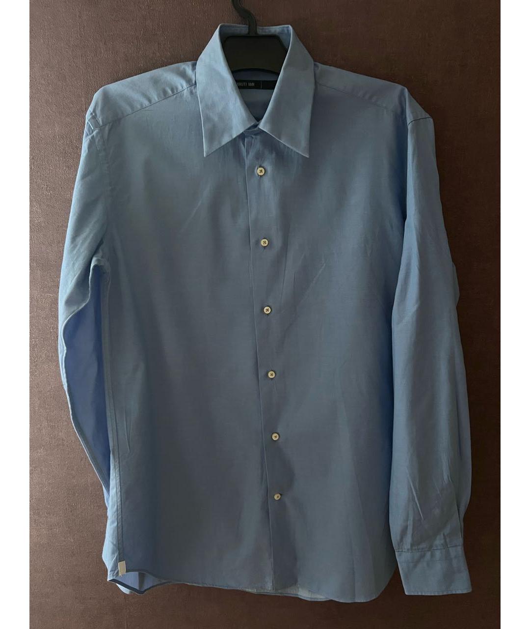 CERRUTI 1881 Голубая хлопковая классическая рубашка, фото 4
