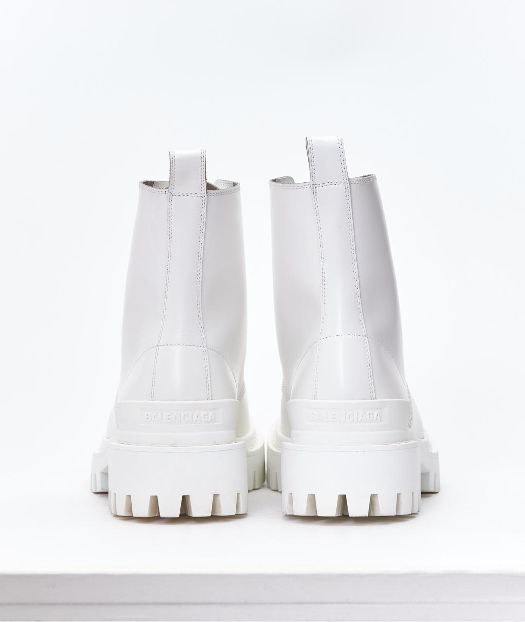 BALENCIAGA Белые кожаные ботинки, фото 3
