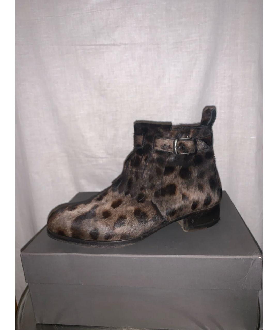 JOHN VARVATOS Коричневые высокие ботинки из экзотической кожи, фото 5