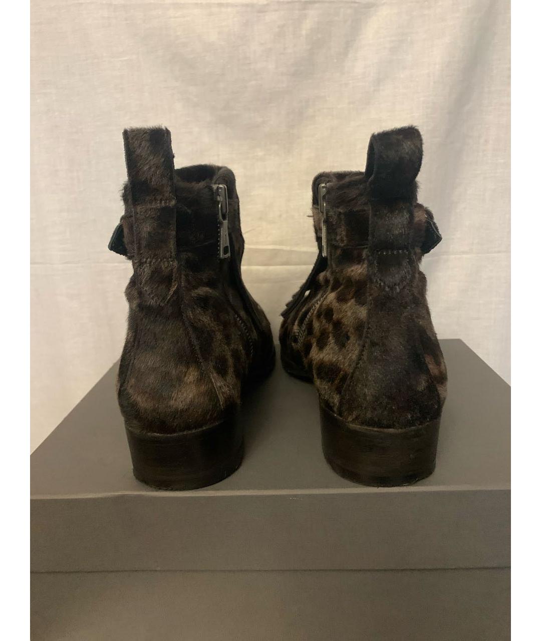 JOHN VARVATOS Коричневые высокие ботинки из экзотической кожи, фото 4