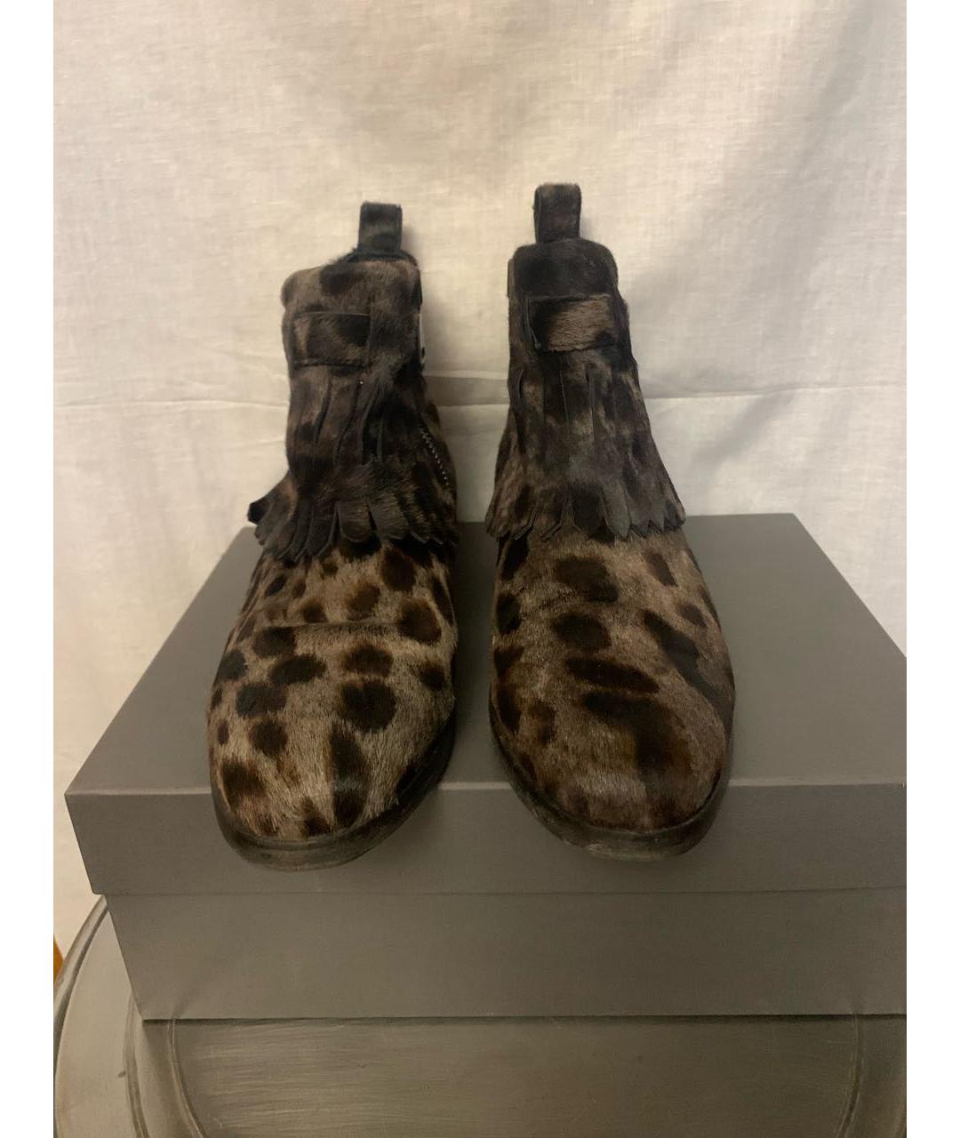 JOHN VARVATOS Коричневые высокие ботинки из экзотической кожи, фото 2