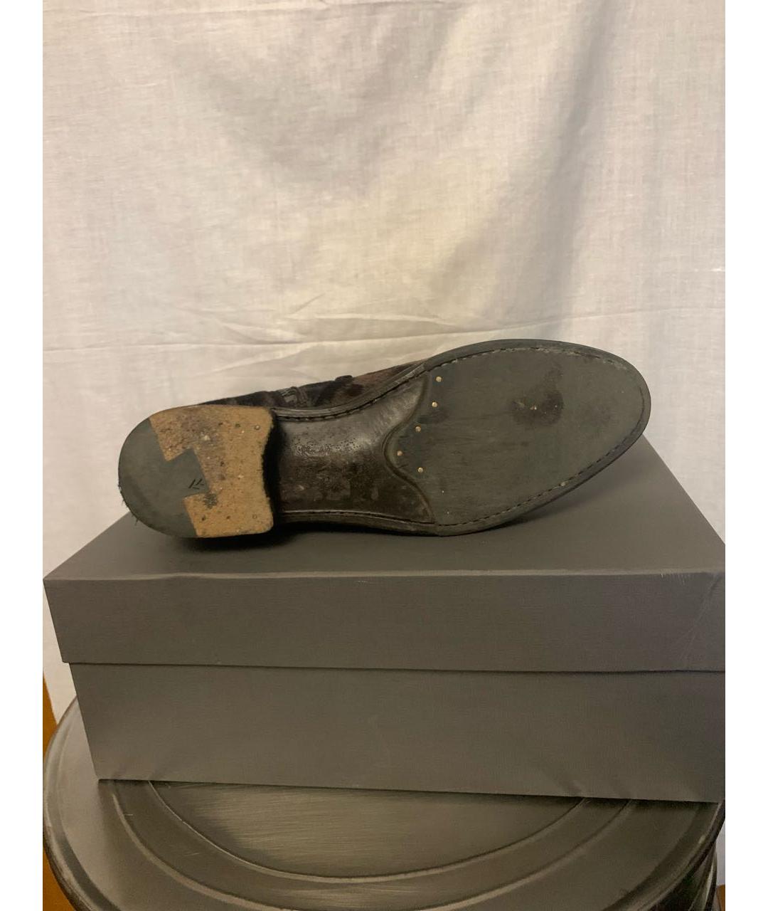 JOHN VARVATOS Коричневые высокие ботинки из экзотической кожи, фото 6
