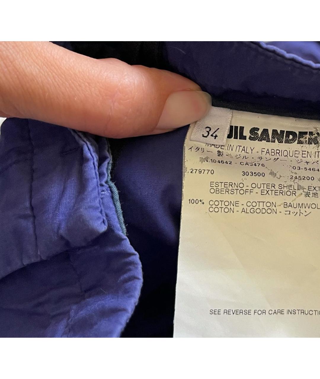 JIL SANDER Синие хлопковые шорты, фото 4