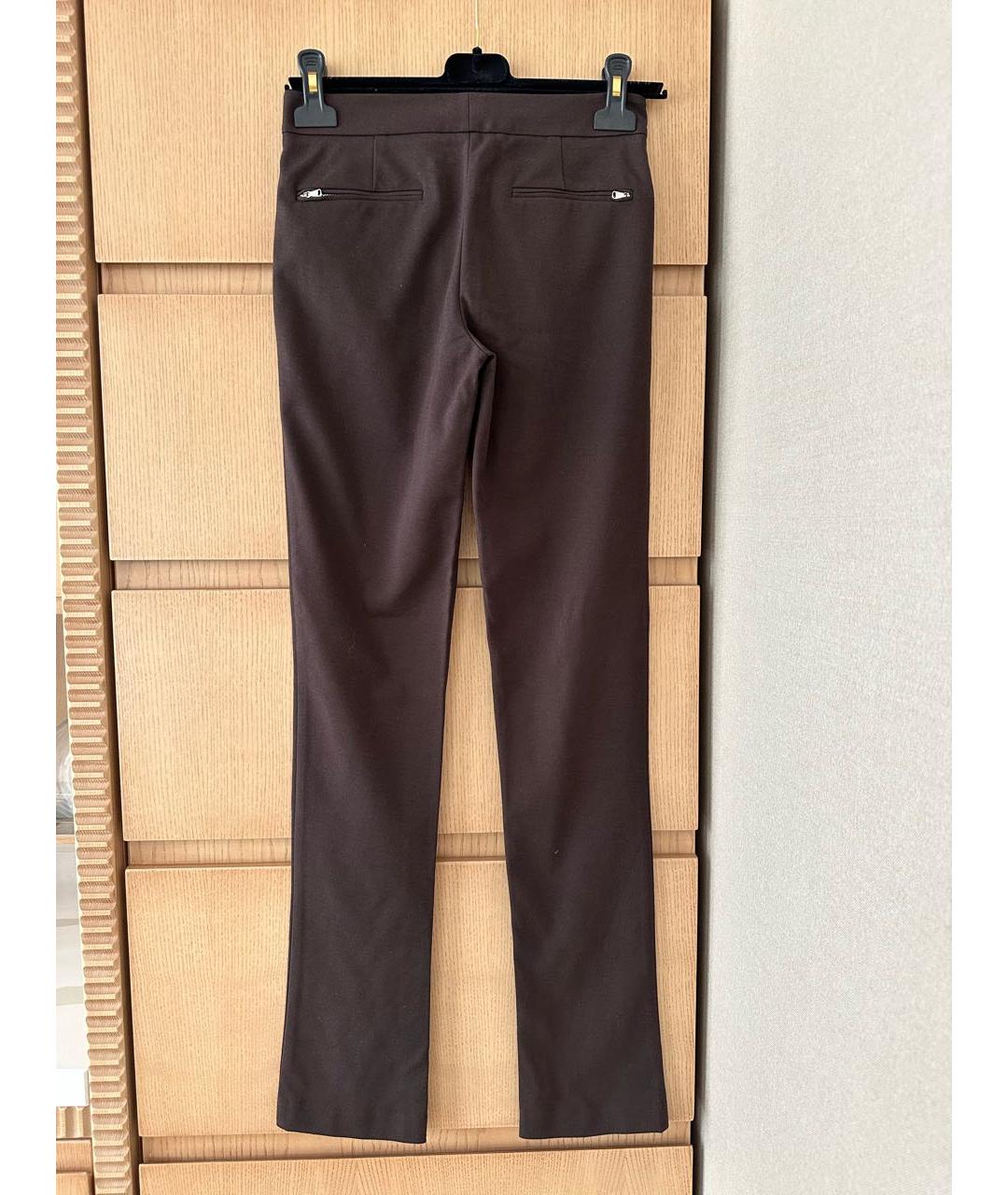 RALPH LAUREN Коричневые вискозные брюки узкие, фото 2