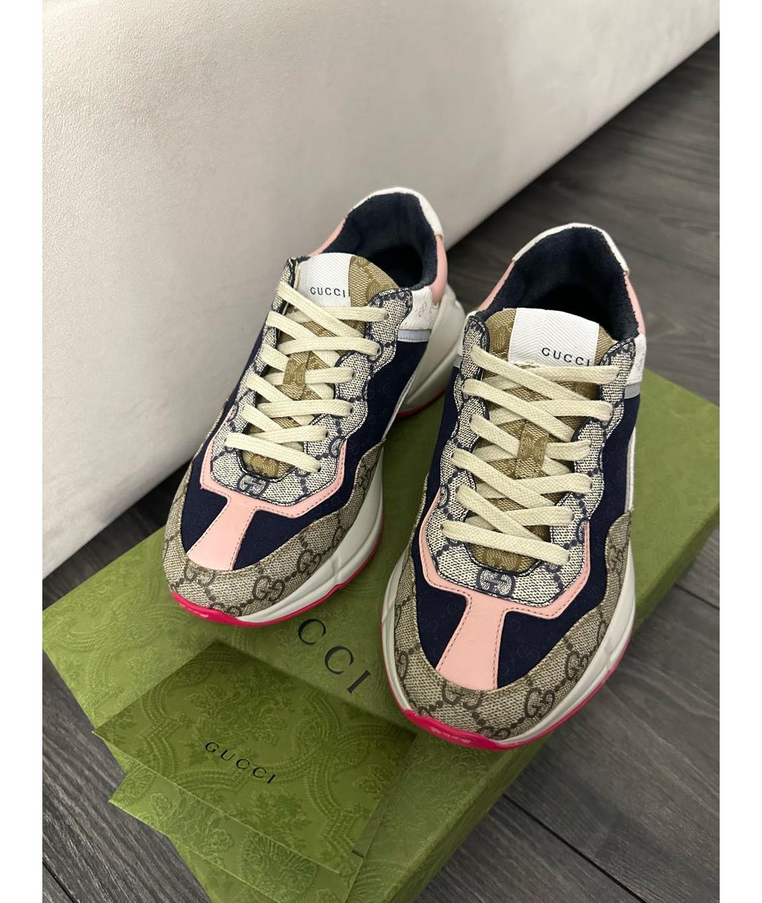GUCCI Мульти текстильные кроссовки, фото 2