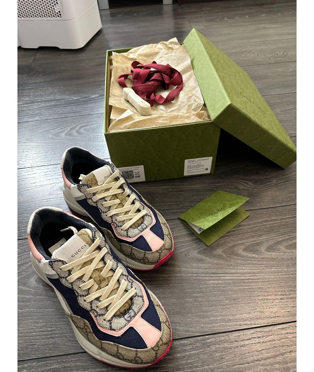 GUCCI Мульти текстильные кроссовки, фото 5