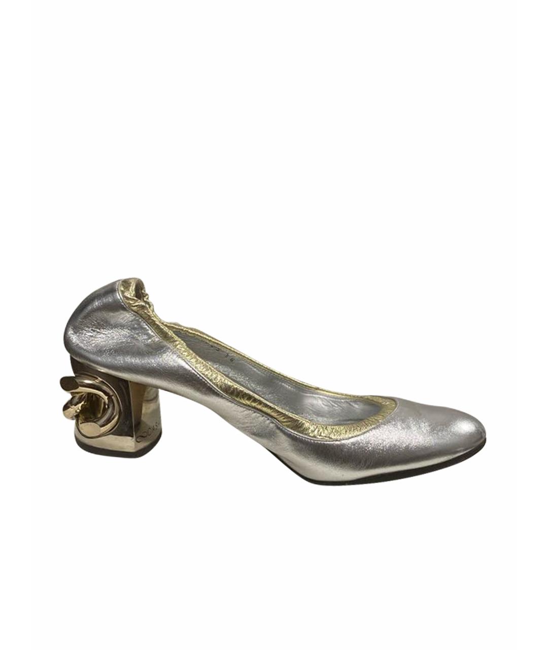 CASADEI Серебряные кожаные туфли, фото 1