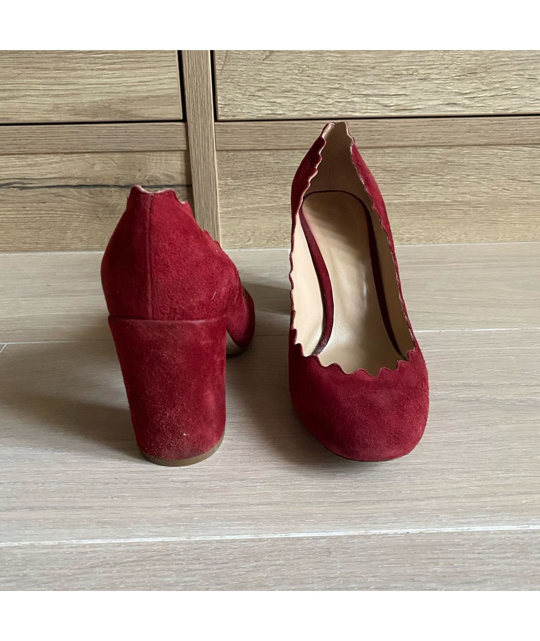 CHLOE Красные замшевые туфли, фото 2