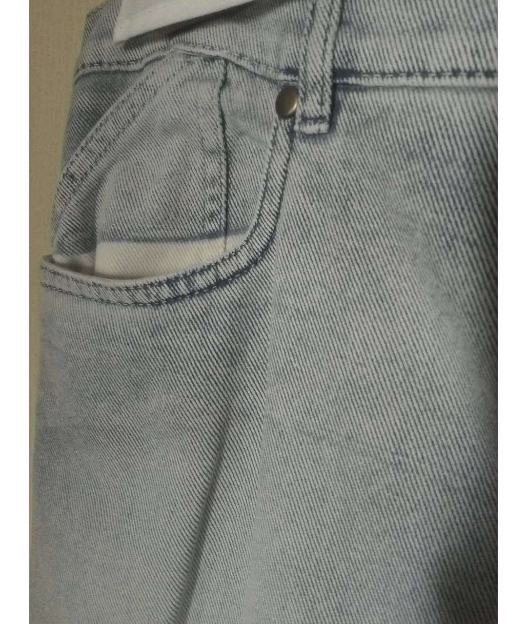 MAISON MARGIELA Голубые хлопковые прямые джинсы, фото 6