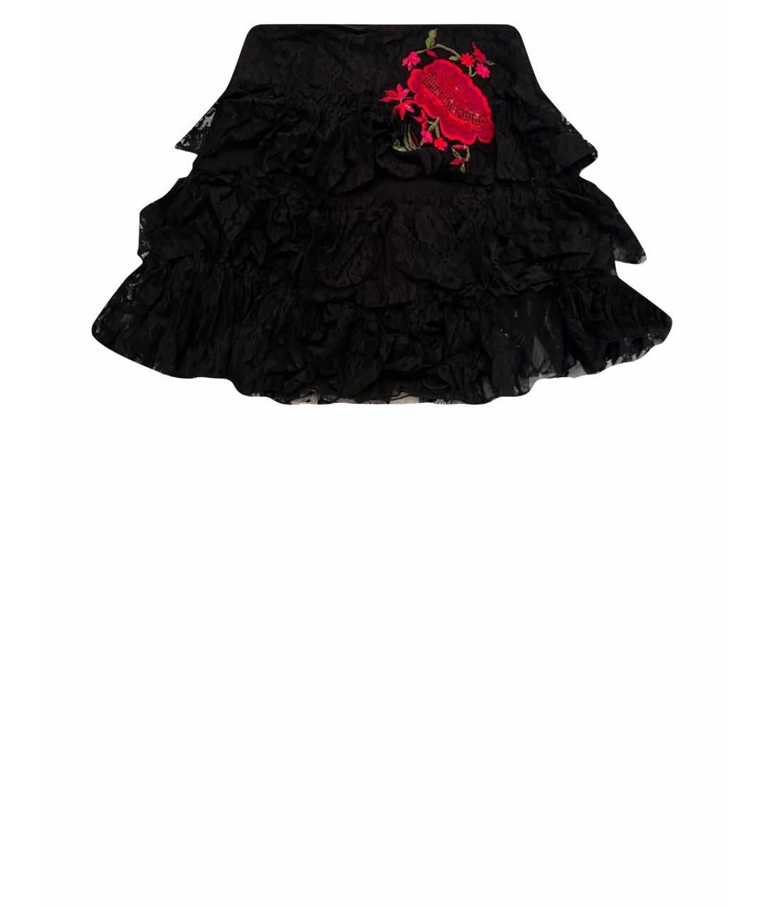 BLUGIRL Черная шелковая юбка мини, фото 1
