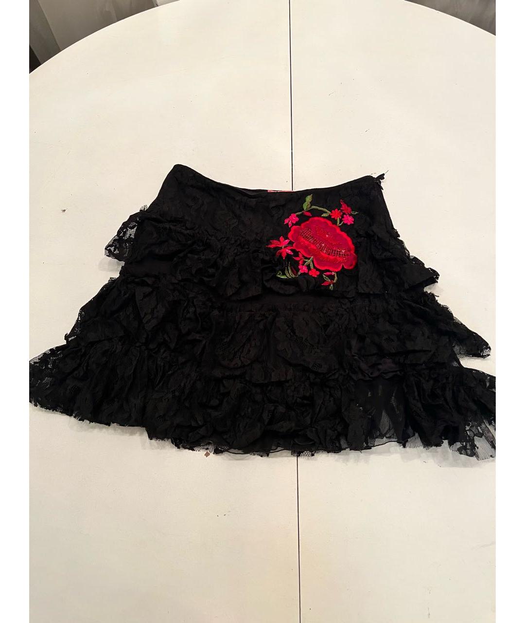 BLUGIRL Черная шелковая юбка мини, фото 5
