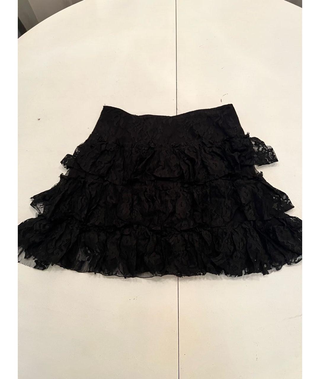 BLUGIRL Черная шелковая юбка мини, фото 2