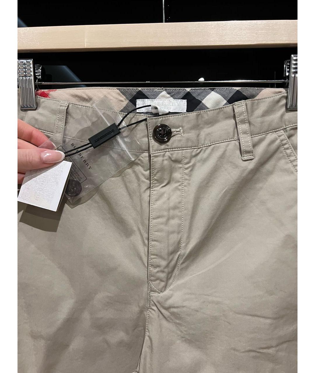 BURBERRY Бежевые брюки и шорты, фото 3