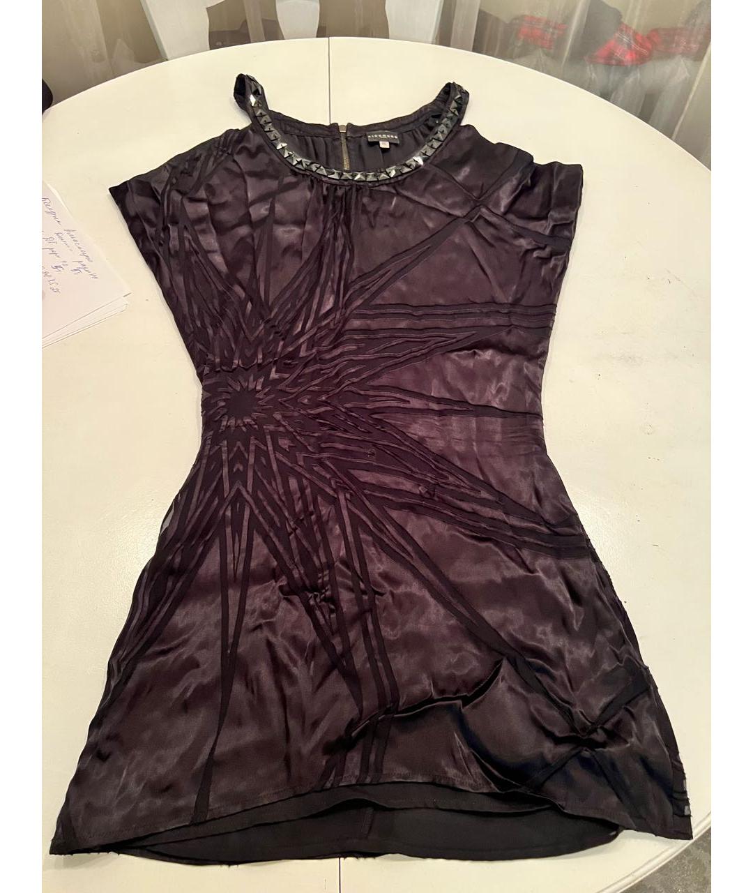 JOHN RICHMOND Черное шелковое коктейльное платье, фото 6