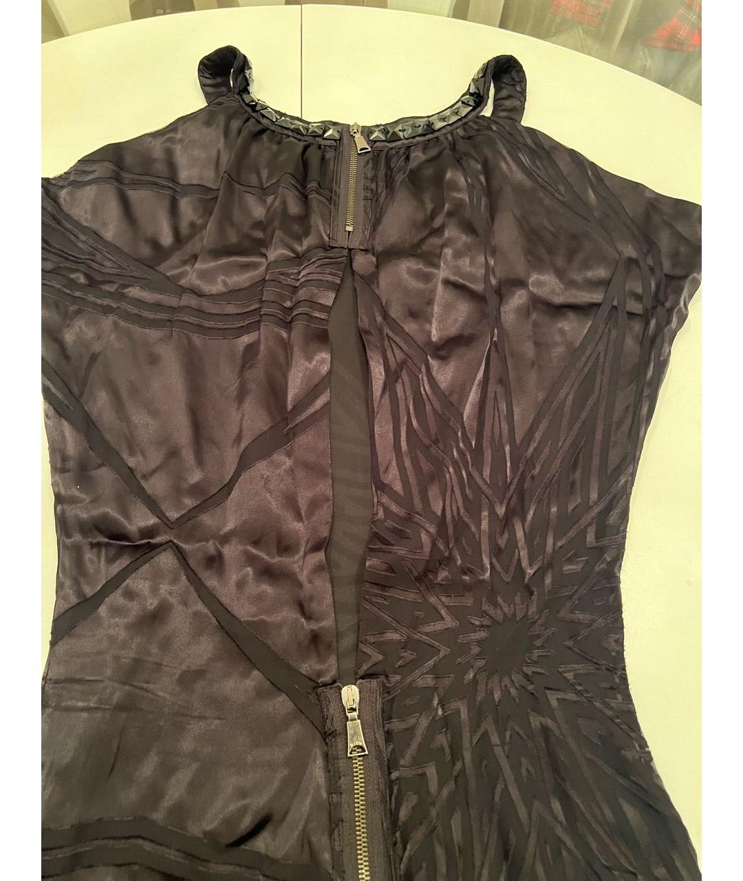 JOHN RICHMOND Черное шелковое коктейльное платье, фото 5