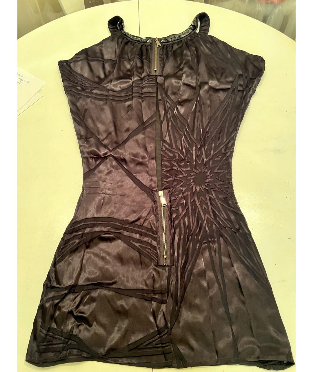 JOHN RICHMOND Черное шелковое коктейльное платье, фото 2