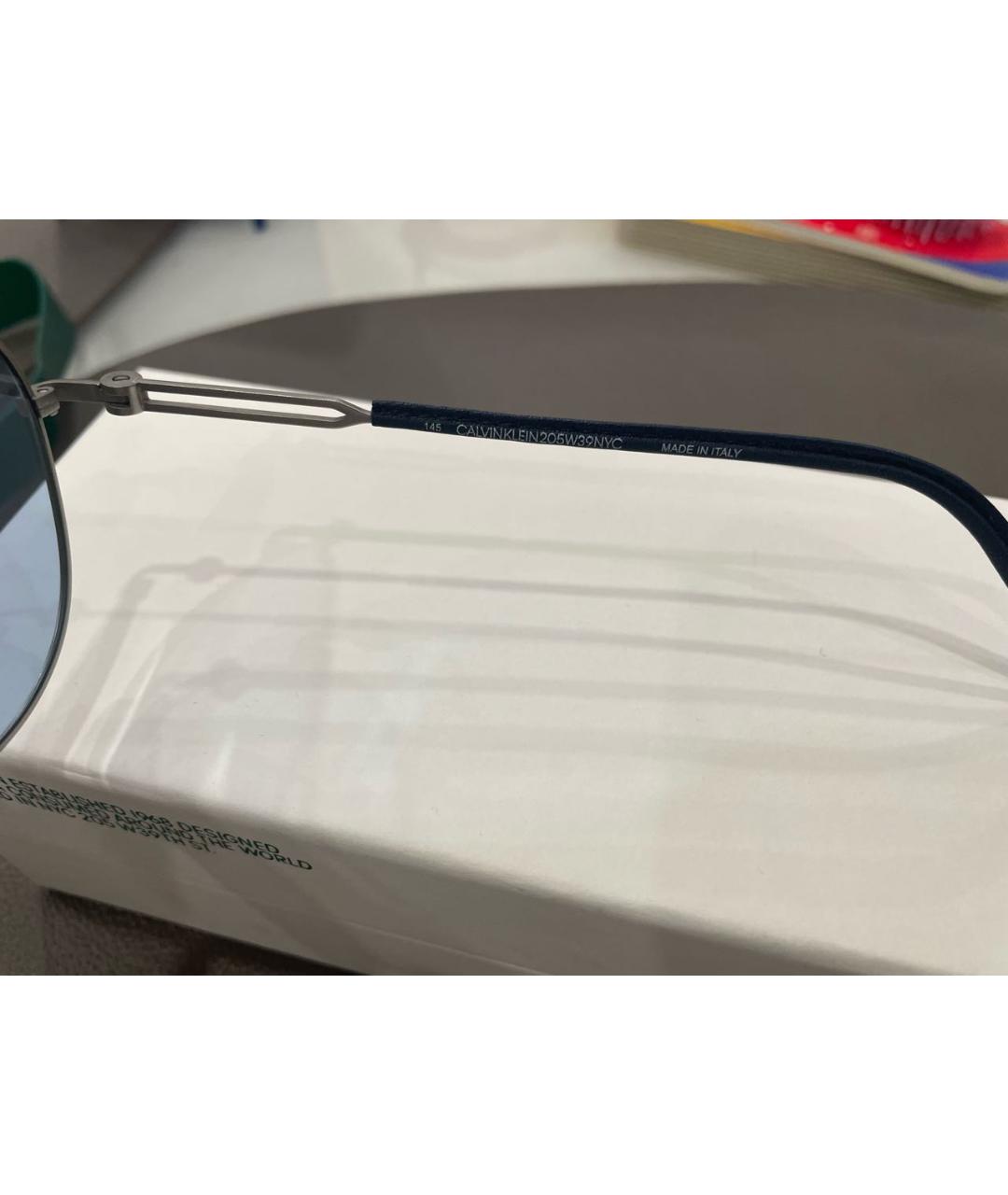 CALVIN KLEIN 205W39NYC Голубые металлические солнцезащитные очки, фото 3