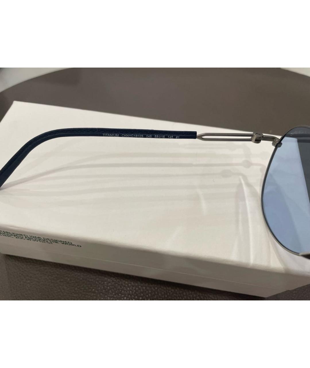CALVIN KLEIN 205W39NYC Голубые металлические солнцезащитные очки, фото 5