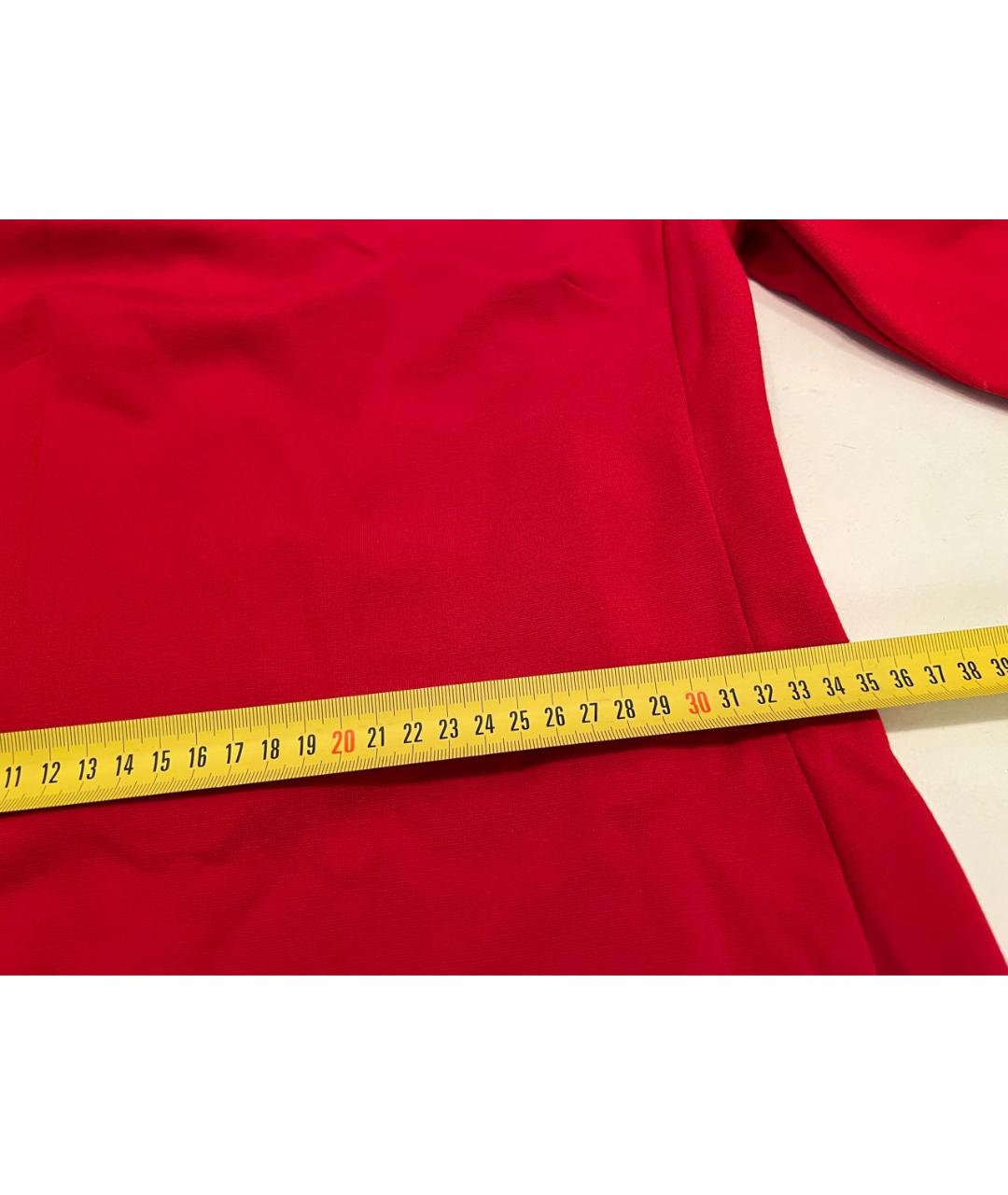 P.A.R.O.S.H. Красное хлопко-эластановое повседневное платье, фото 4
