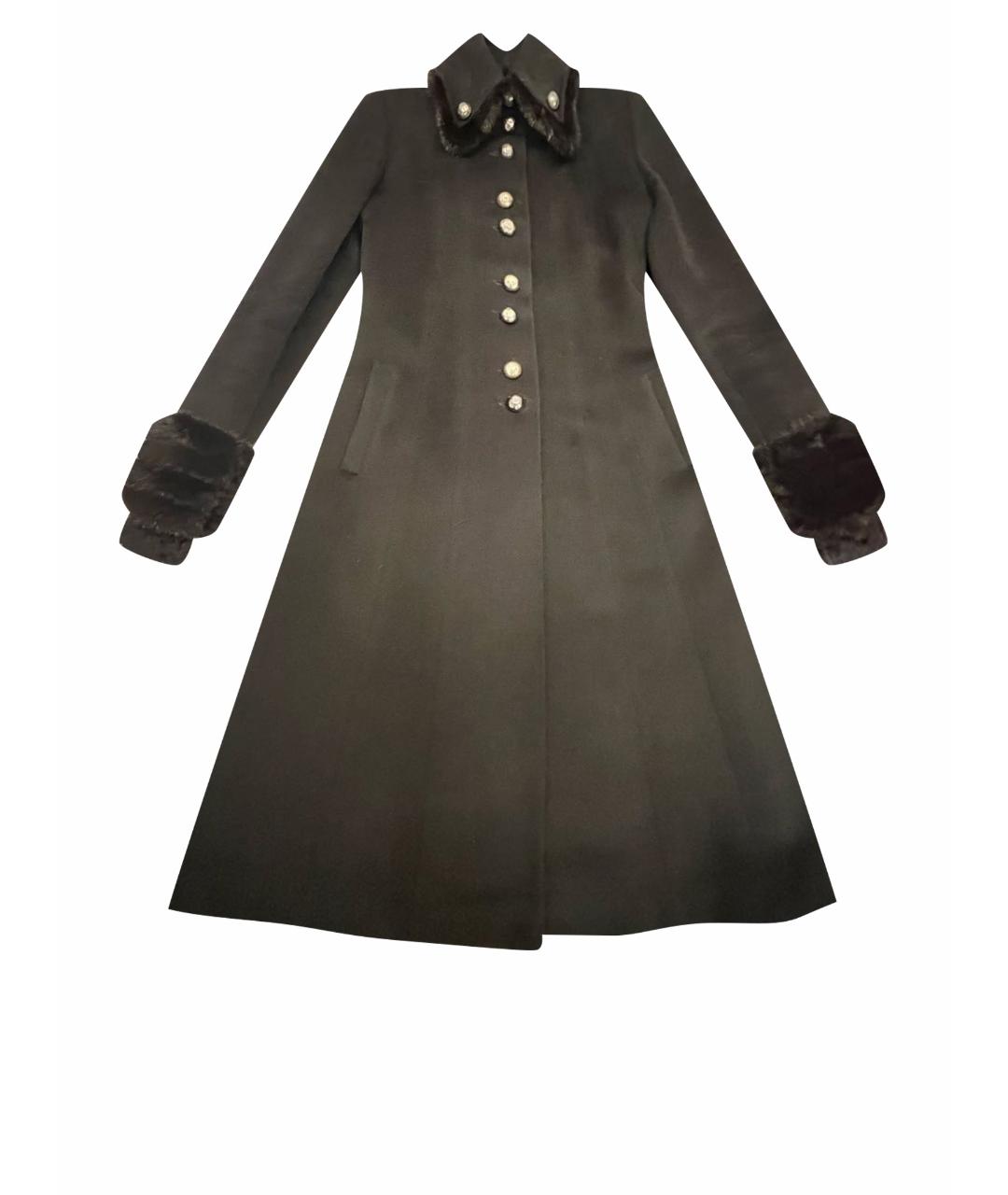 BLUMARINE Черное шерстяное пальто, фото 1
