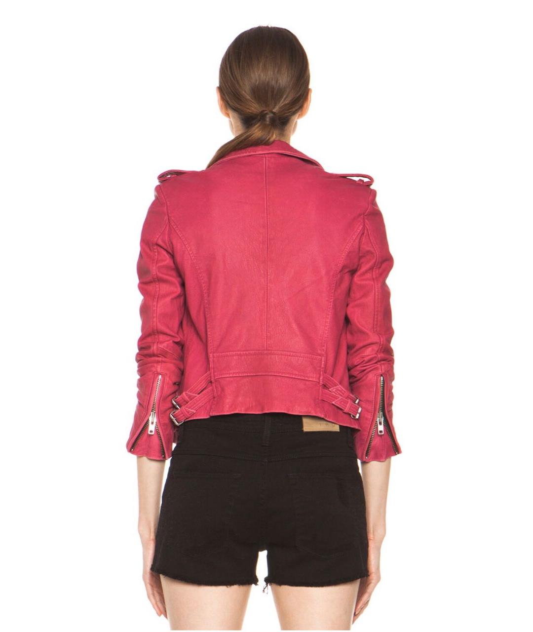 IRO Розовая кожаная куртка, фото 4