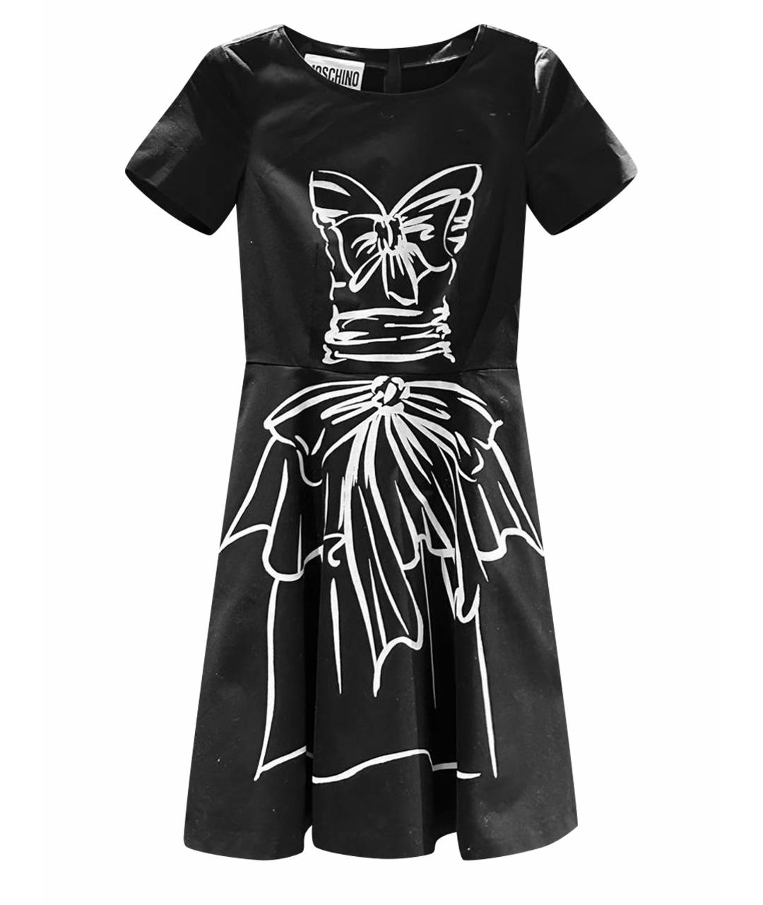MOSCHINO Черное хлопковое коктейльное платье, фото 1