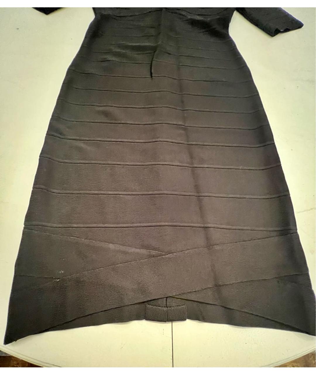 HERVE LEGER Черное коктейльное платье, фото 4