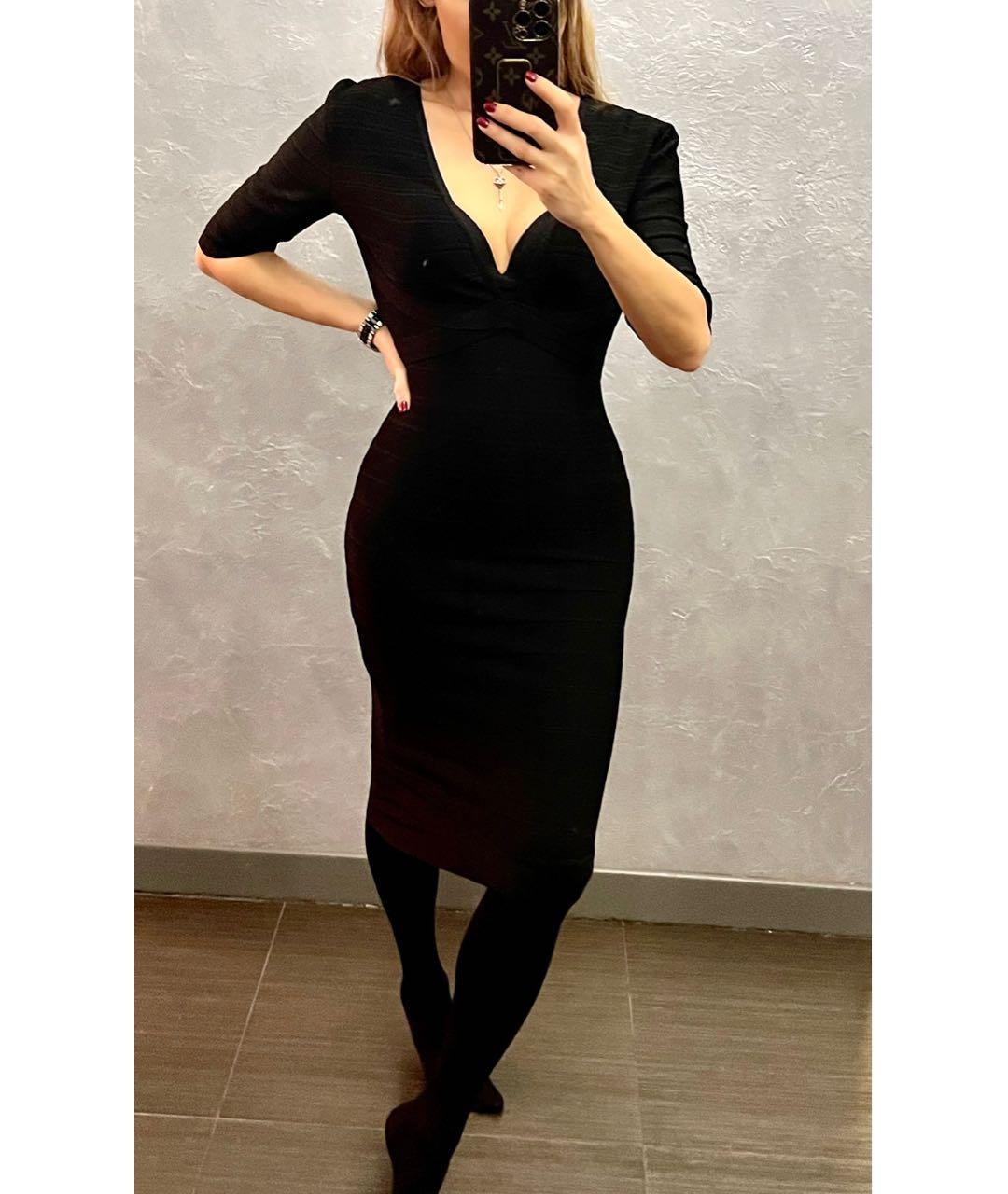 HERVE LEGER Черное коктейльное платье, фото 5