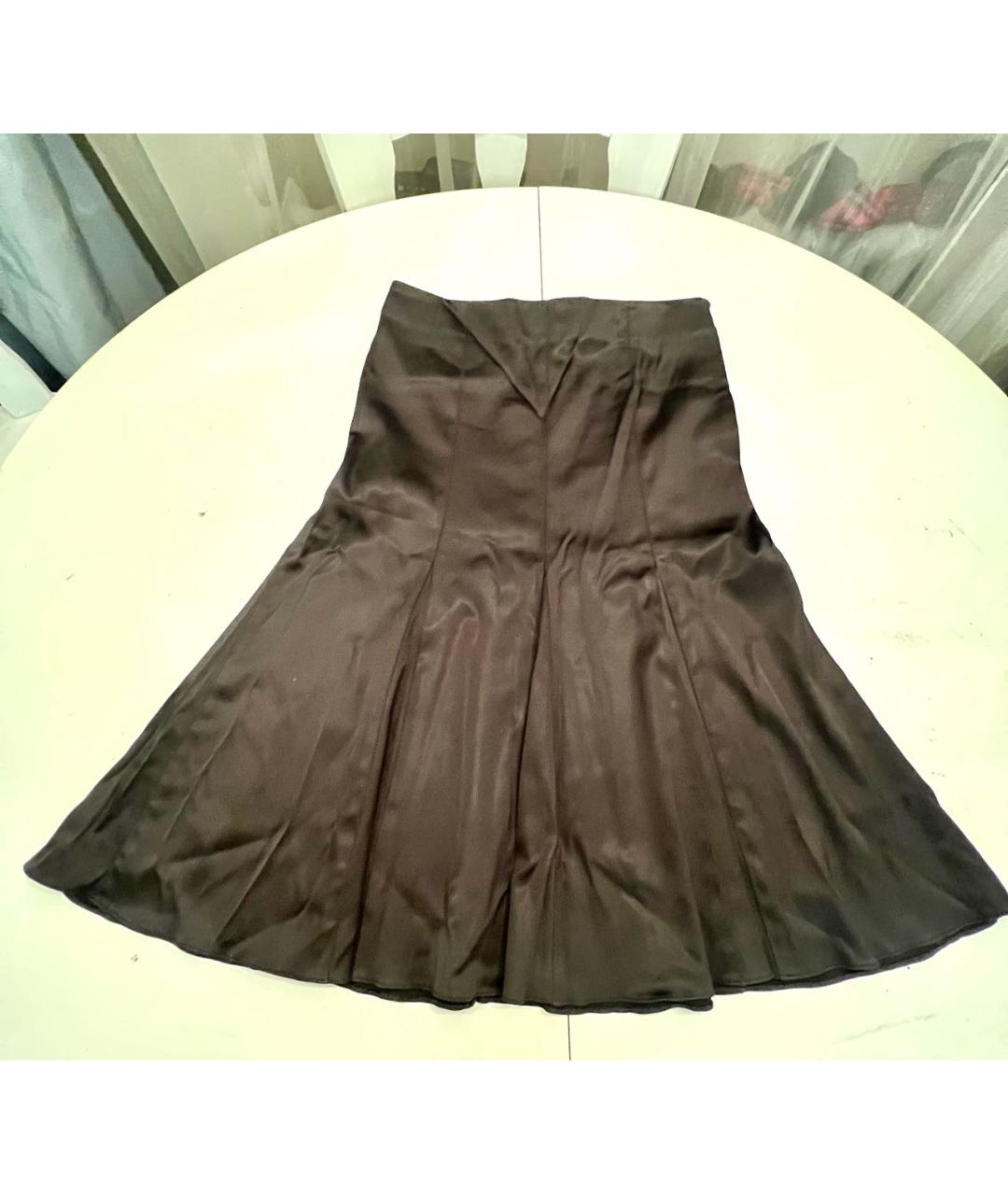 JOHN RICHMOND Черная атласная юбка миди, фото 2