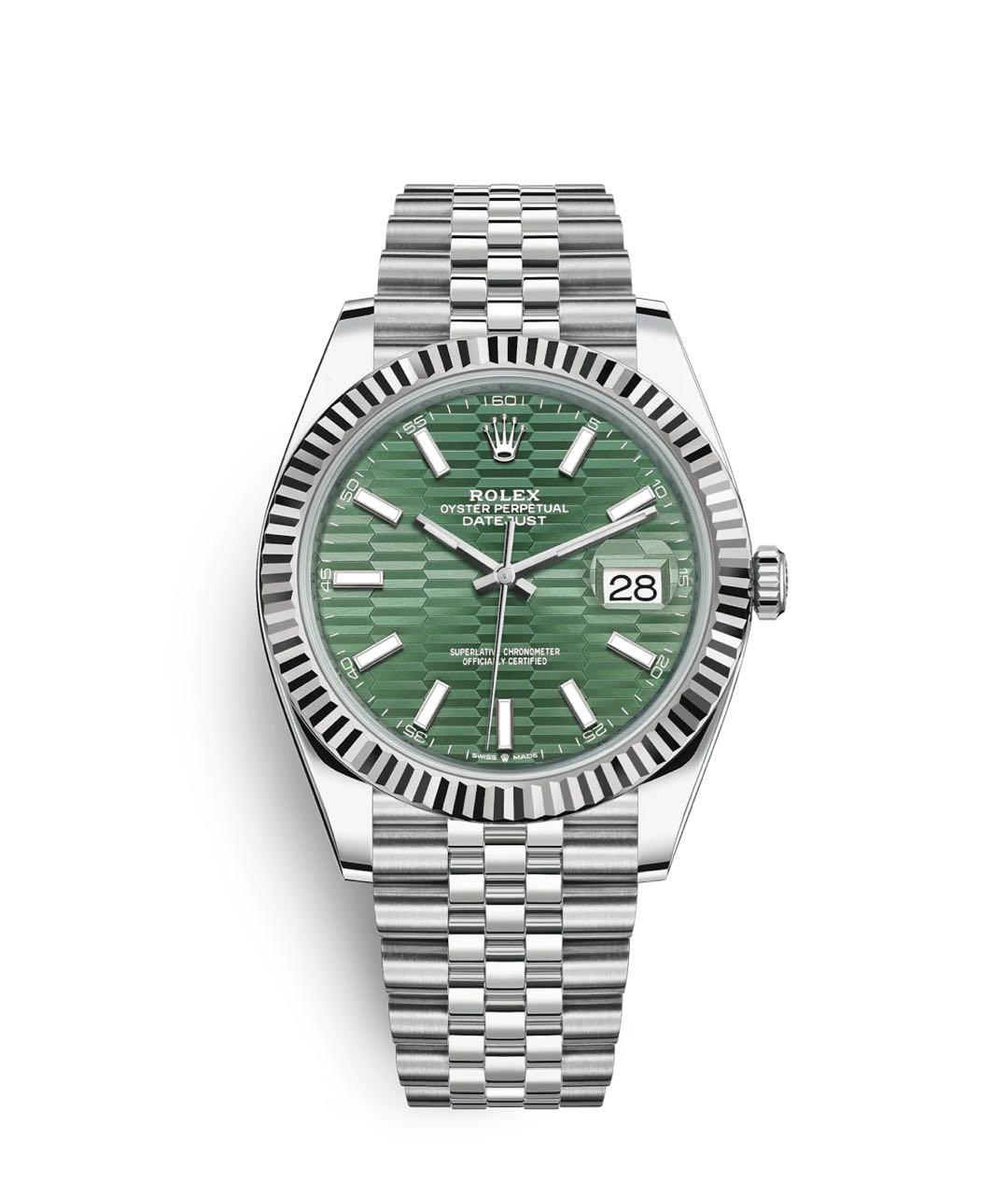 ROLEX Зеленые часы из белого золота, фото 1