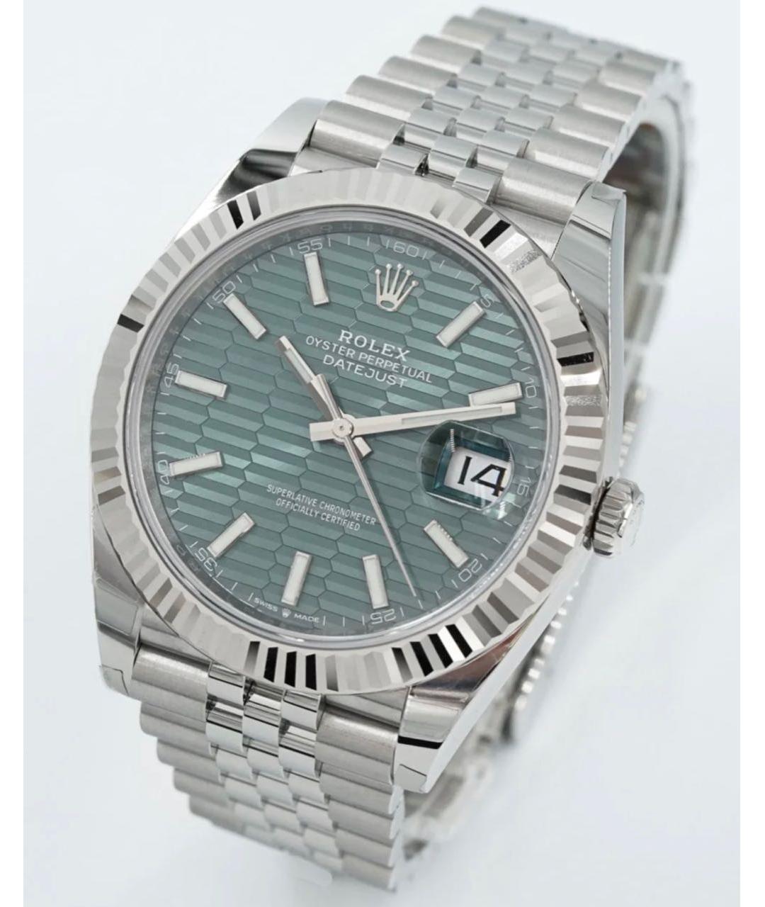 ROLEX Зеленые часы из белого золота, фото 2