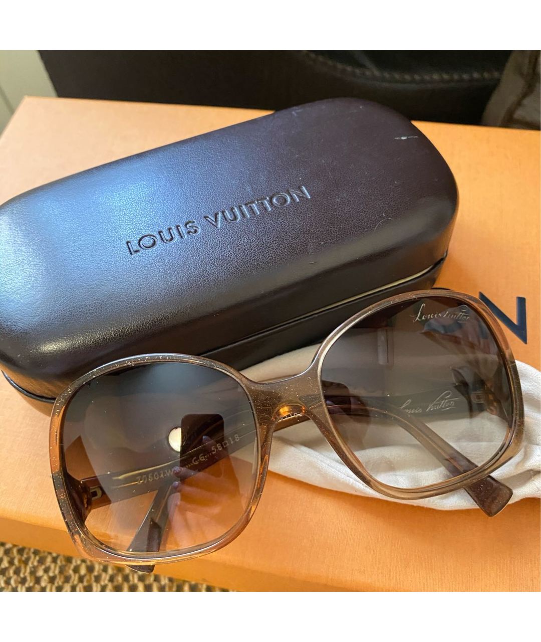 LOUIS VUITTON PRE-OWNED Коричневые пластиковые солнцезащитные очки, фото 6