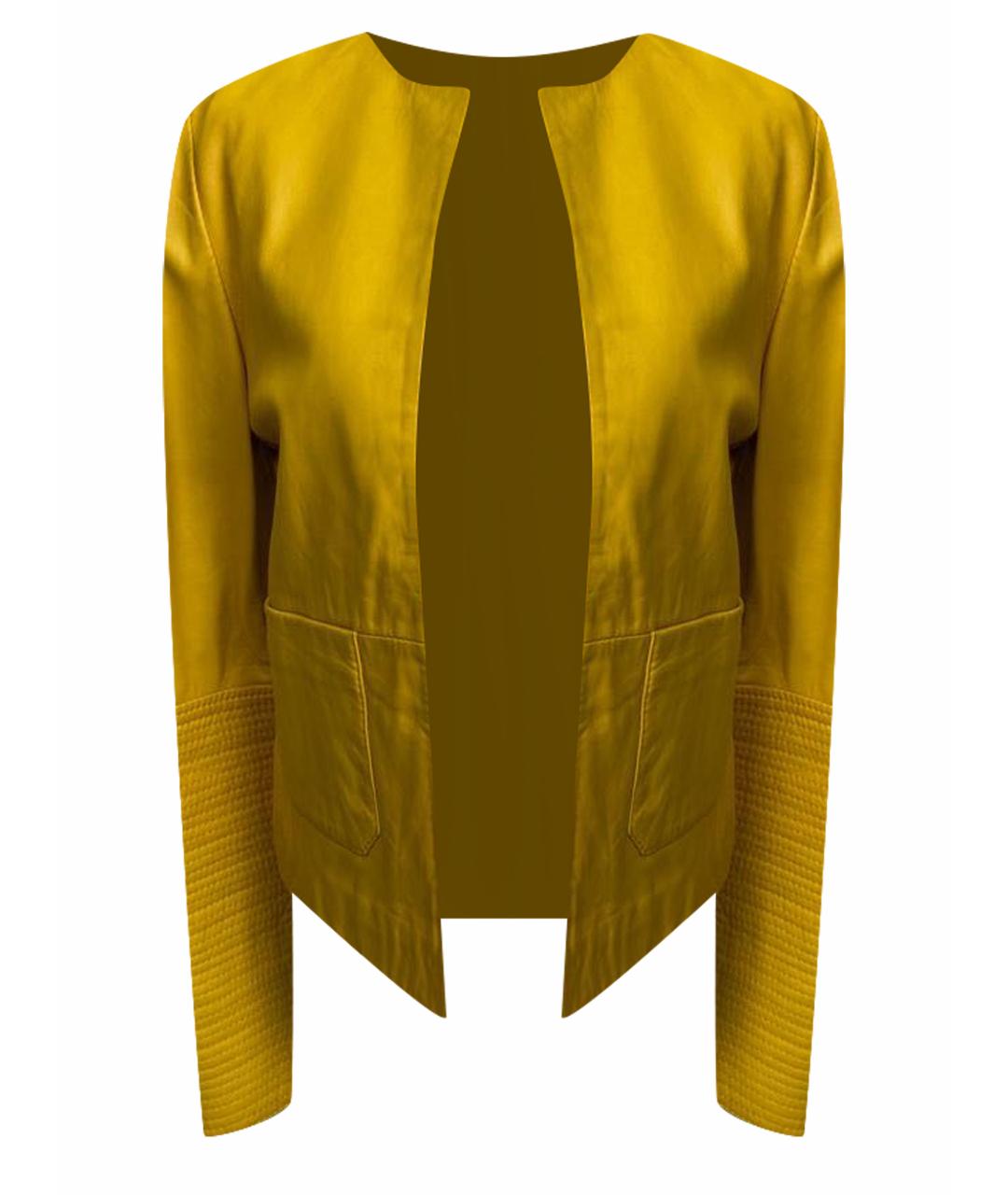 KARL LAGERFELD Желтая кожаная куртка, фото 1