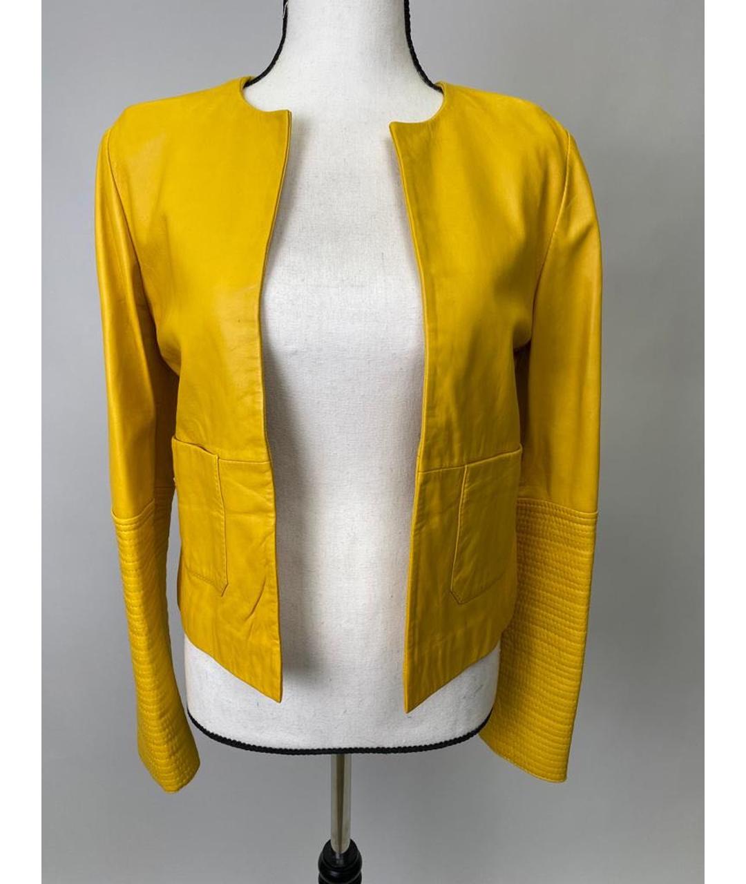 KARL LAGERFELD Желтая кожаная куртка, фото 7