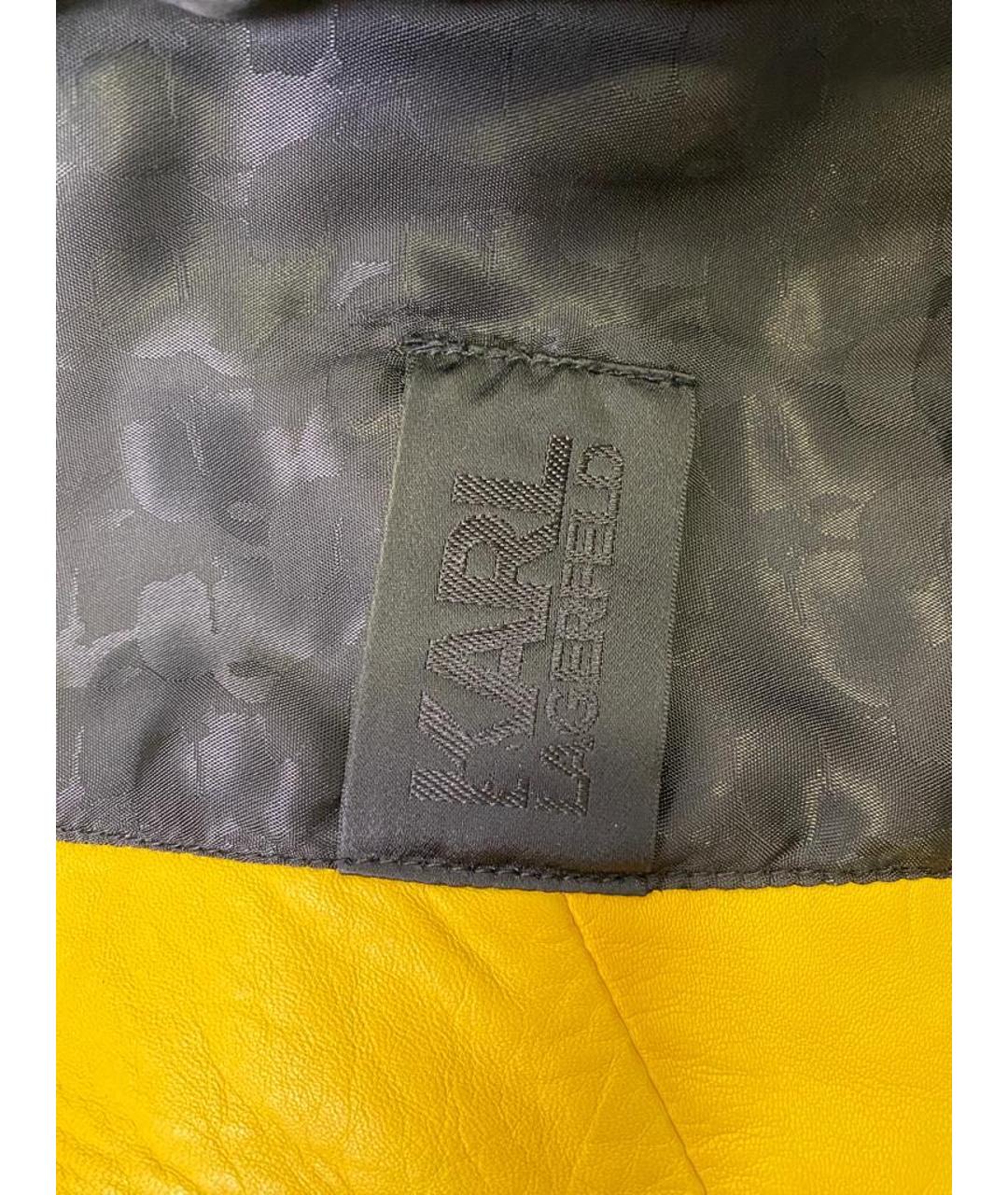 KARL LAGERFELD Желтая кожаная куртка, фото 4