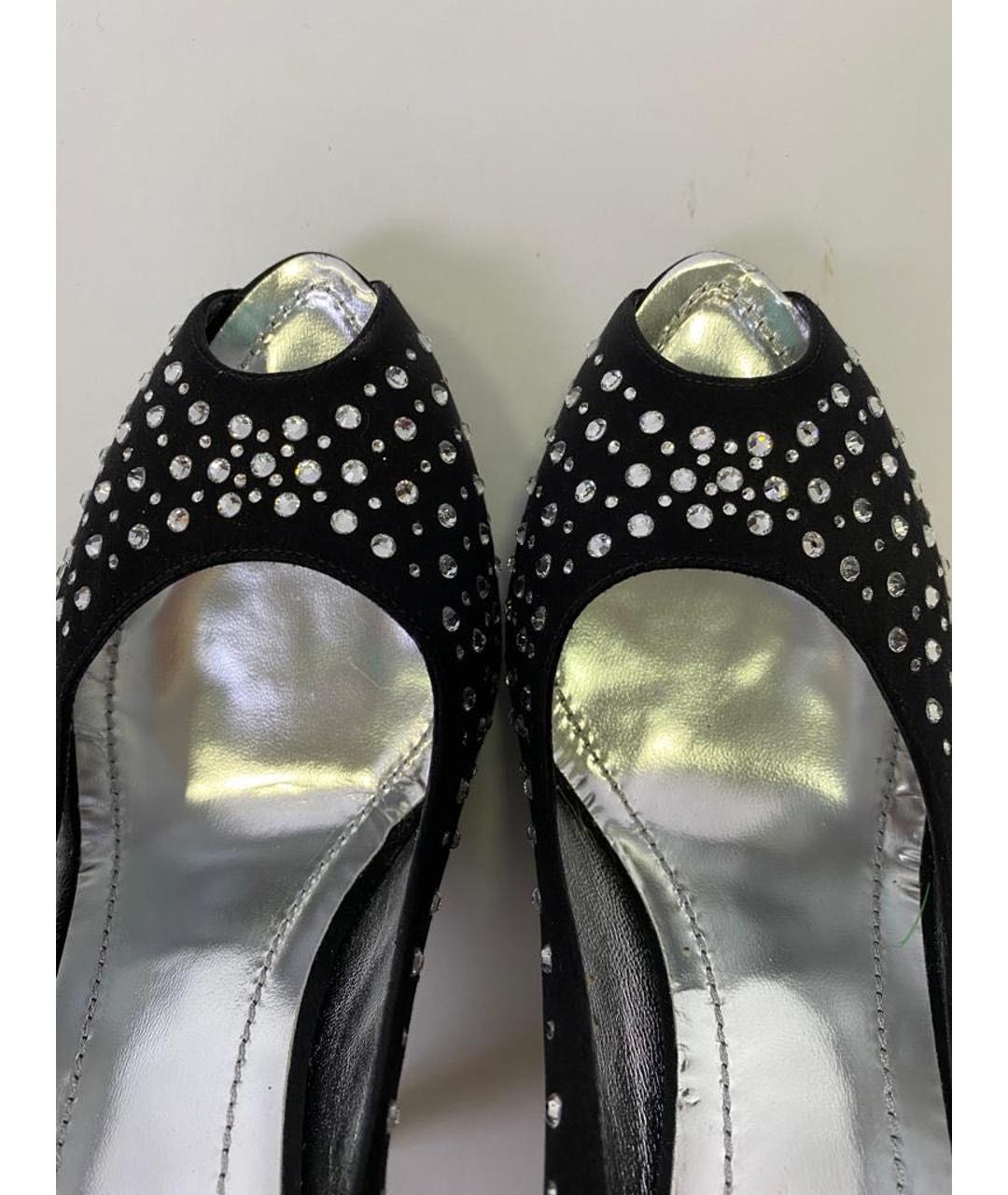 RENE CAOVILLA Черные текстильные туфли, фото 5