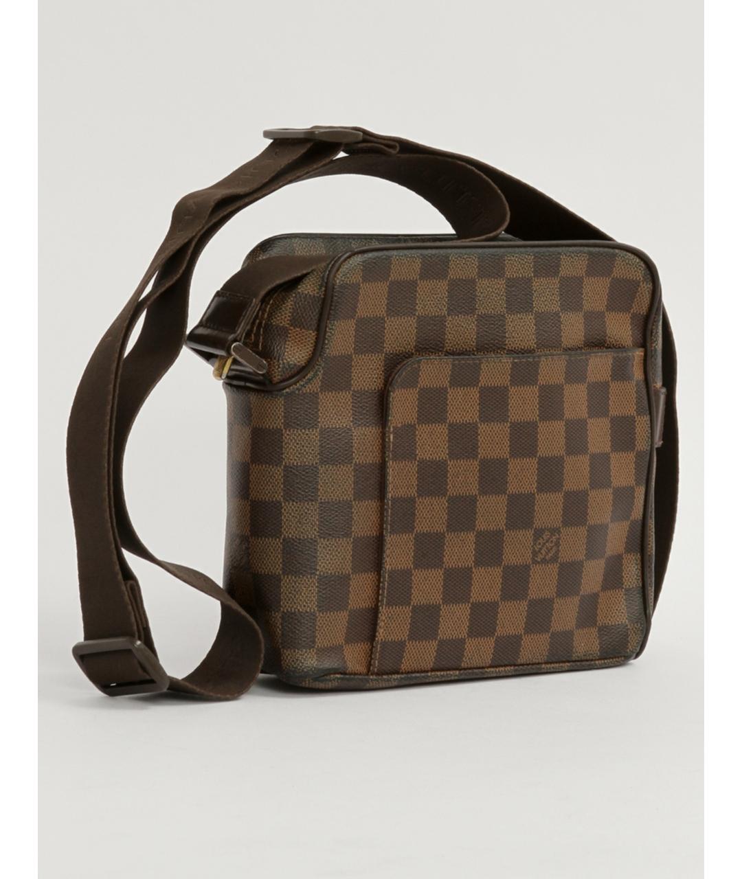 LOUIS VUITTON Коричневая кожаная сумка на плечо, фото 7
