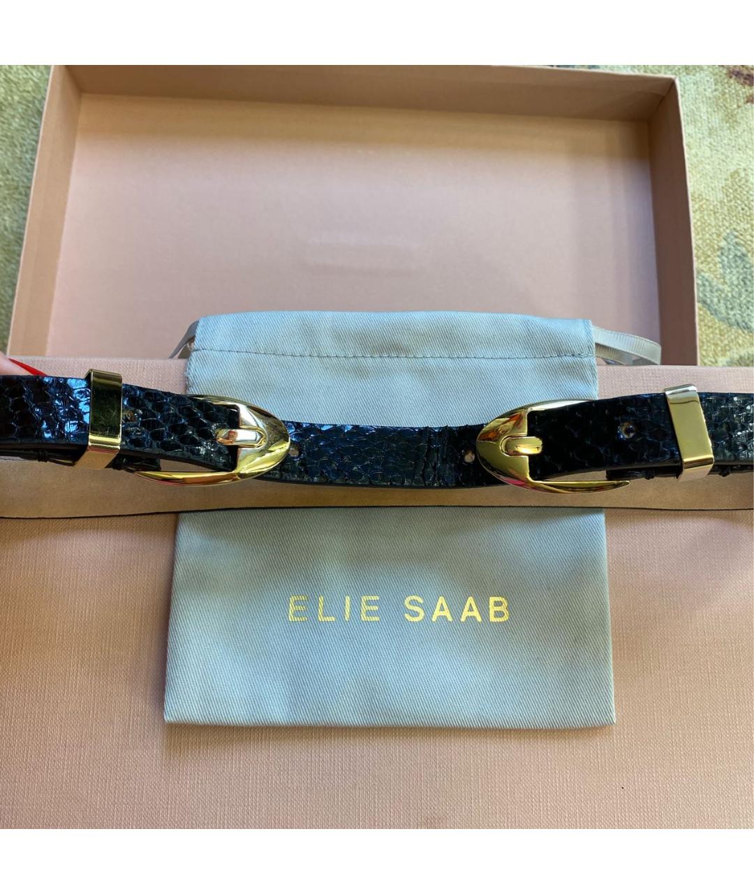 ELIE SAAB Черный кожаный ремень, фото 2