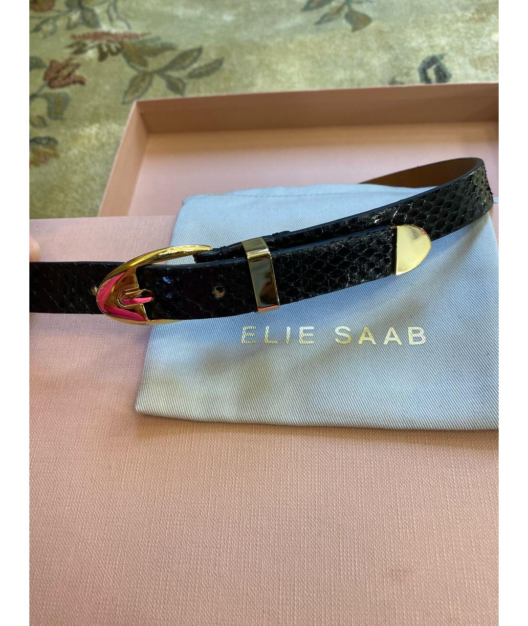 ELIE SAAB Черный кожаный ремень, фото 3