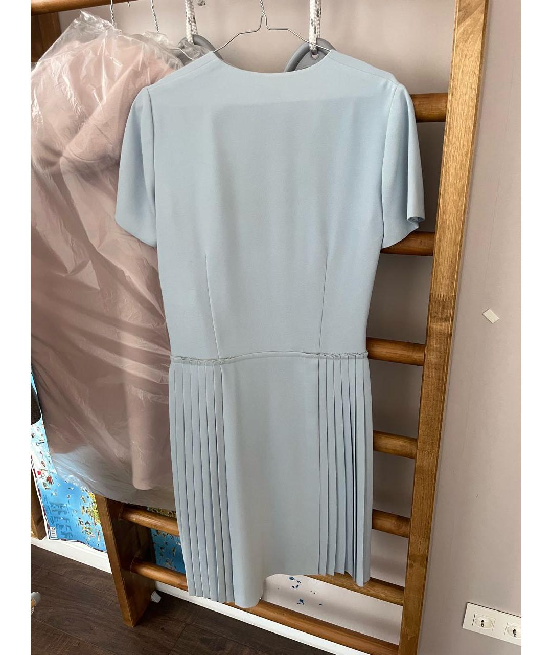 JOSEPH Голубое шелковое коктейльное платье, фото 5