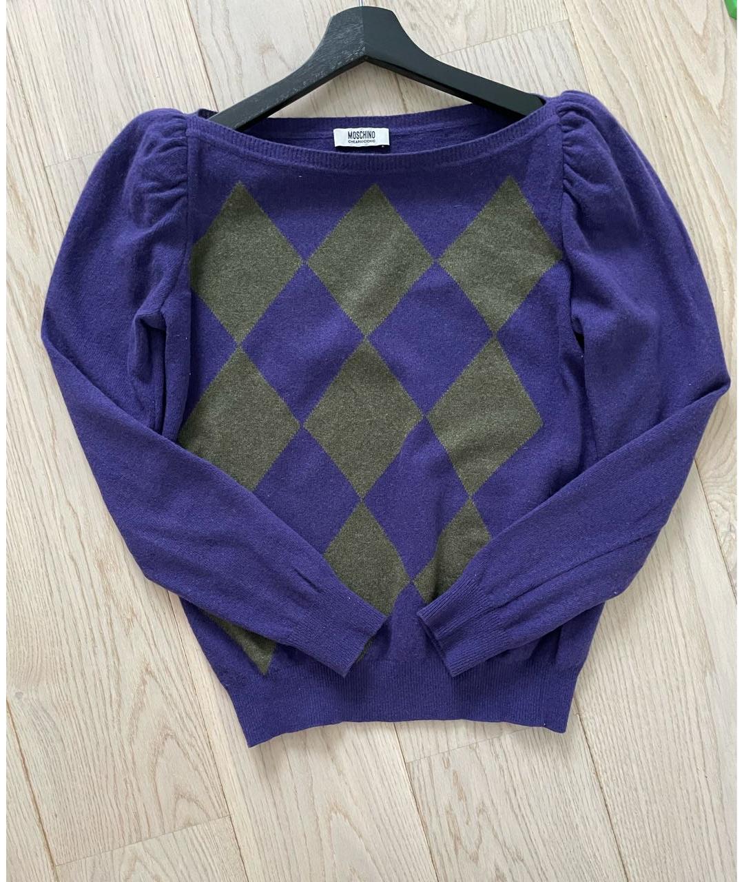 MOSCHINO Фиолетовый шерстяной джемпер / свитер, фото 9