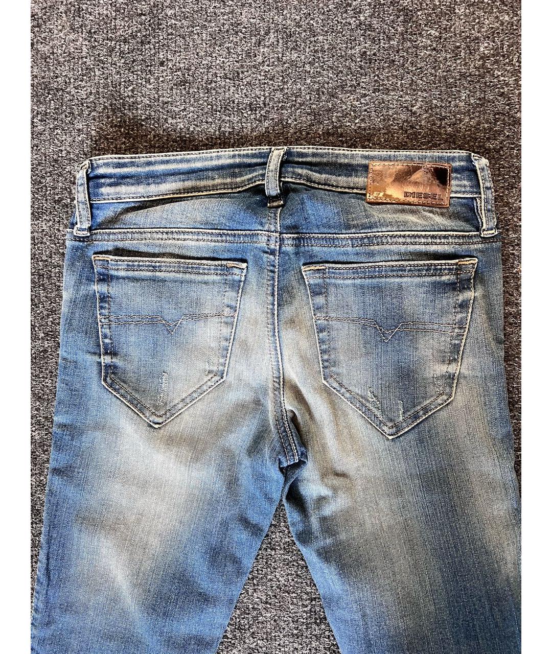 DIESEL Синие хлопко-полиэстеровые джинсы слим, фото 6