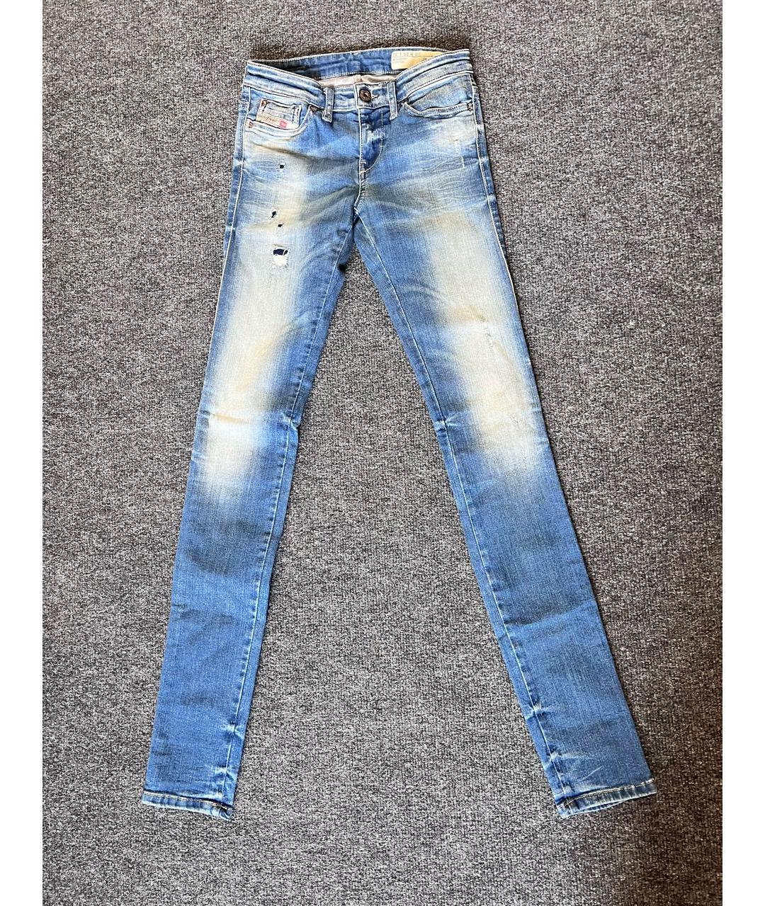 DIESEL Синие хлопко-полиэстеровые джинсы слим, фото 8