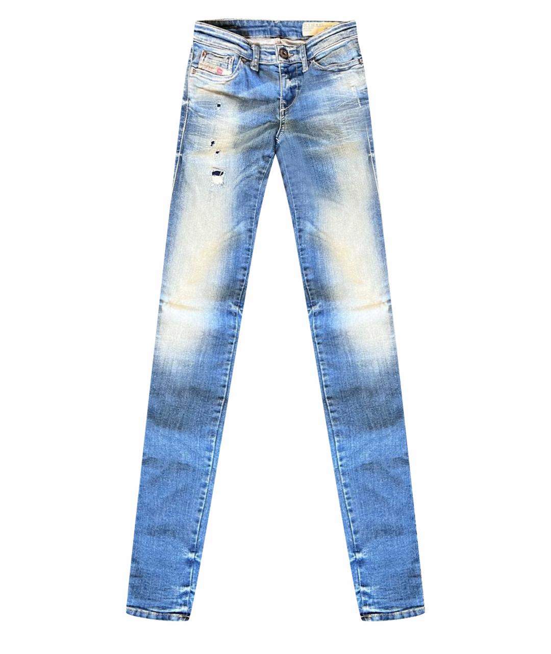 DIESEL Синие хлопко-полиэстеровые джинсы слим, фото 1