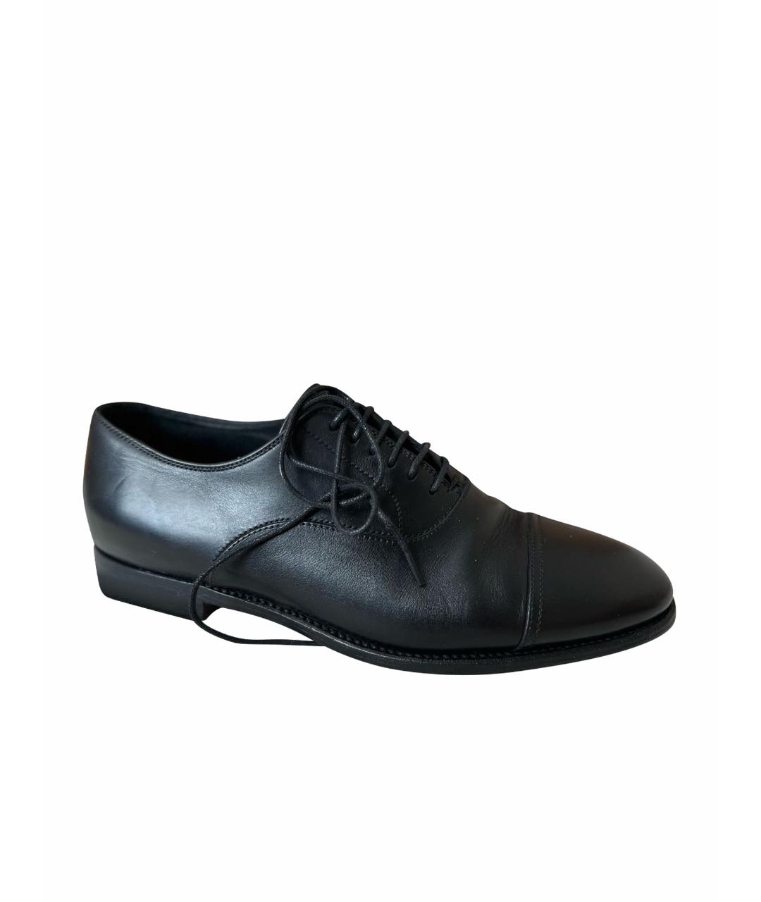 GIORGIO ARMANI Черные кожаные туфли, фото 1