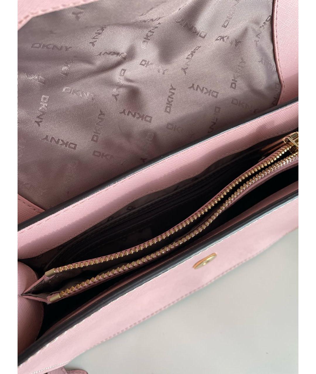 DKNY Розовая сумка через плечо из искусственной кожи, фото 4