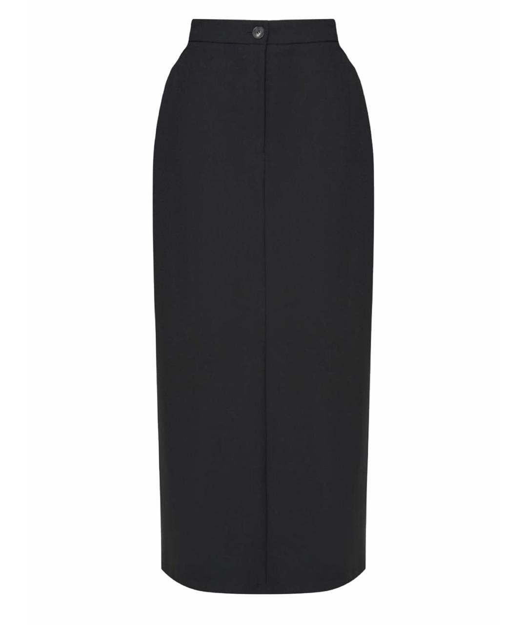 12 STOREEZ Черная полиэстеровая юбка макси, фото 1