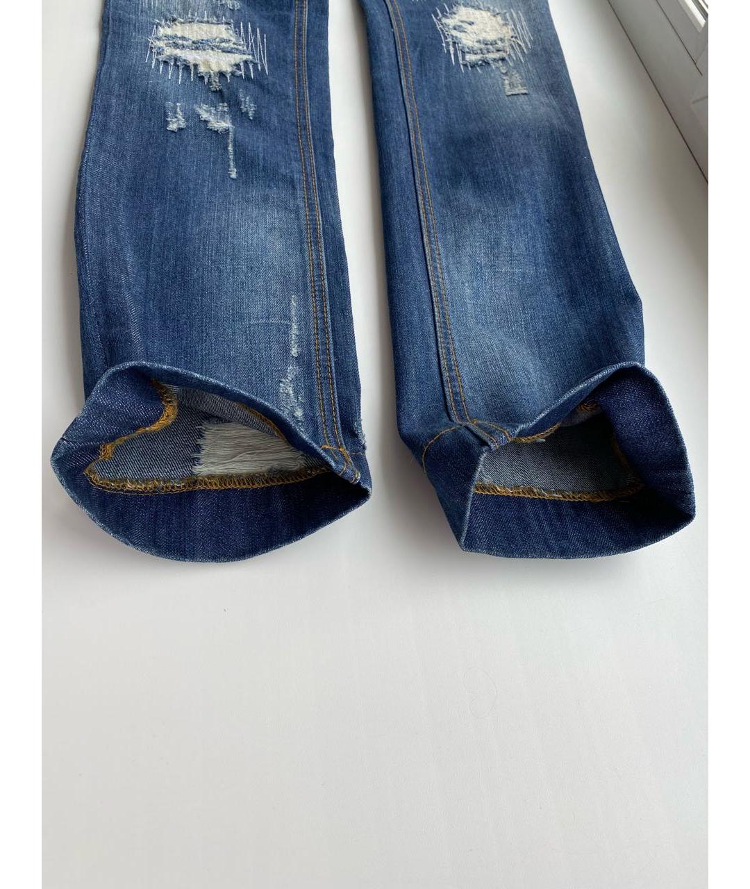 DOLCE&GABBANA Синие хлопковые прямые джинсы, фото 7