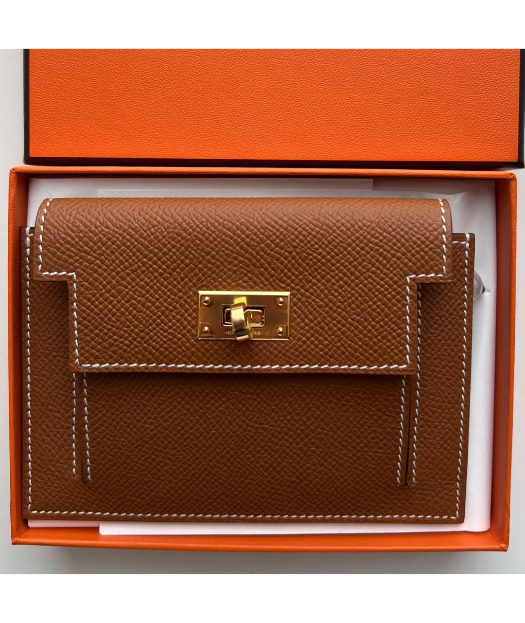 HERMES PRE-OWNED Коричневый кожаный кошелек, фото 2